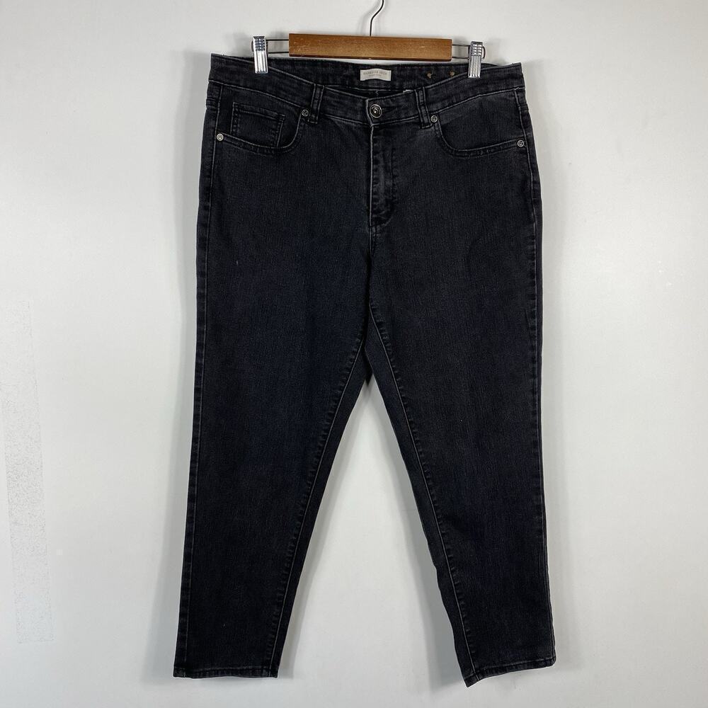 Coldwater Creek Size 14 Ankle Jeans Black Charcoal Wash 5-Pocket